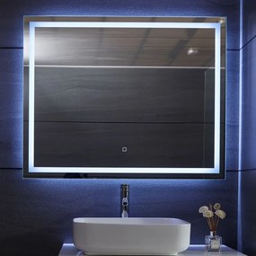 AQUAMARIN Fürdőszobatükör LED világítás 100 x 80 cm