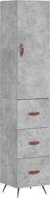 vidaXL betonszürke szerelt fa magasszekrény 34,5x34x180 cm