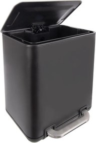 Fekete rozsdamentes acél pedálos szemetes 6 l Black – Orion