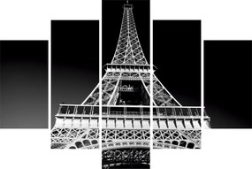 Kép - Eiffel-torony, fekete-fehér (150x105 cm)
