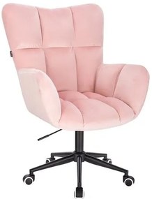 HR650K Púderrózsaszín modern velúr szék fekete lábbal