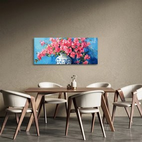 Kép - Váza rózsaszín virágokkal (120x50 cm)