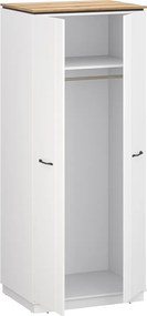 Szekrény, fehér/evoke tölgy, VELIS 2D