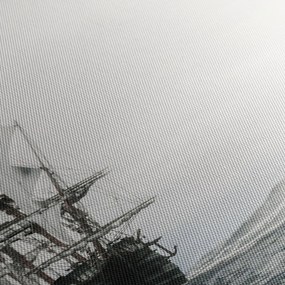 Kép - Egy hajó az óceánon (órával) (90x30 cm)