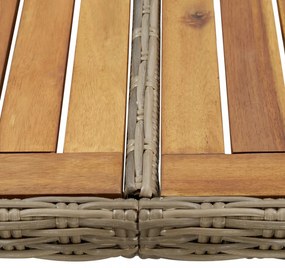 barna polyrattan kerti étkezőasztal 200 x 100 x 74 cm