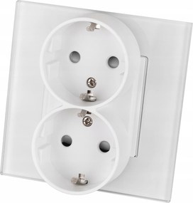 Dupla aljzat fehér Schuko szett Miuun kerettel