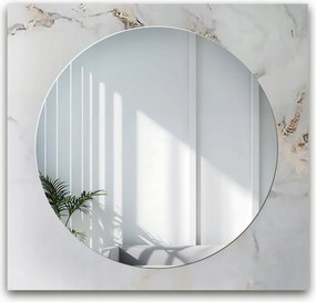 Kerek tükör szögletes fehér-arany márványon Marble Bianco 70x70