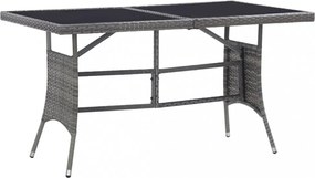 7 részes szürke polyrattan kültéri étkezőgarnitúra párnákkal