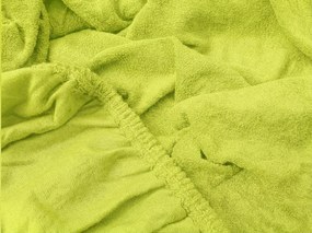 PREMIUM frottír gumis lepedő lime színű 140x200 cm