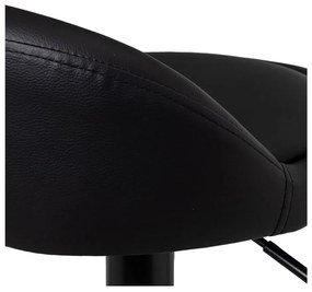 Fekete bőr utánzat állítható magasságú bárszék szett 2 db-os (ülésmagasság 72 cm) – Casa Selección