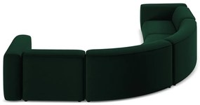 Sötétzöld bársony sarokkanapé Ekahi – Makamii