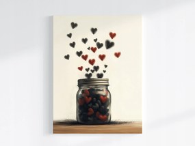 Vászonkép Canvas Grafika Befőttesüveg Szív Szerelem Érzés 60x80
