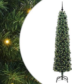 vidaXL Mű karácsonyfa 300 LED-del Zöld 210 cm PVC, acél és műanyag