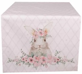 Asztali futó 50x140cm, 100% pamut, Floral Easter Bunny