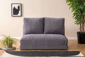 2 személyes kinyitható szövet kanapé, szürke - POTOMAK