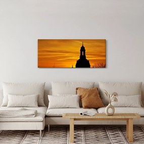 Templom a naplementében képe (120x50 cm)
