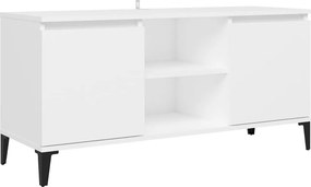vidaXL fehér TV-szekrény tömör fémlábakkal 103,5 x 35 x 50 cm