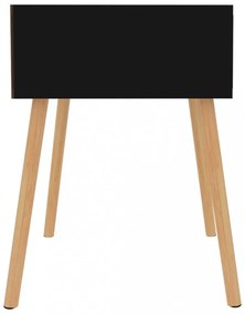 magasfényű fekete forgácslap éjjeliszekrény 40 x 40 x 56 cm