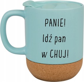 Kék Bögre Fedéllel És Parafa Aljjal Ajándék Hölgyeknek