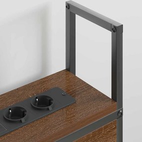 Tárolós Fejtámla Töltő Állomással barna tölgy 200 cm Faanyag