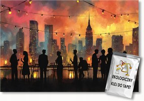 Fotótapéta Flizelina Város Panoráma Tető Emberek Találkozás 300x210 ragasztó