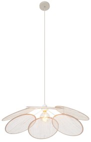 Japandi függőlámpa krém színű vászonernyővel - Aisha