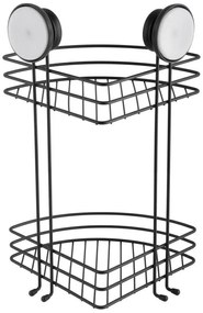 Erga Gavi, sarok fürdőszoba dupla polc, fekete, ERG-YKA-CH.GAVI-KN2-BLK