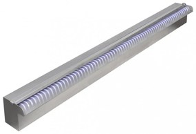 Négyszögletes rozsdamentes acél medence szökőkút LED fényekkel 90 cm