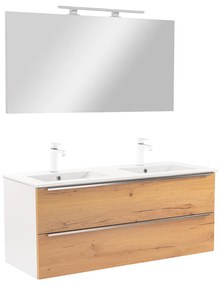 Vario Trim 120 komplett fürdőszoba bútor fehér-tölgy