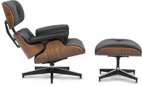 Prémium Forgó Fotel Fekete Eco-bőr Kárpittal. PALERMO