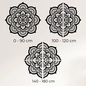 Lótuszvirág motívummal díszített, fából készült falfestmény, mandala | LOTOIS