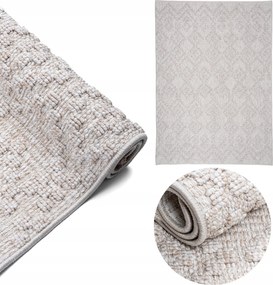 Bézs Szőnyeg Nappaliba Strukturált 160x230CM Nagy Stílusos Boho Etno Szőtt