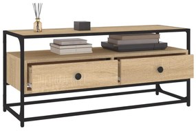 sonoma tölgy színű szerelt fa TV-szekrény 100 x 35 x 45 cm
