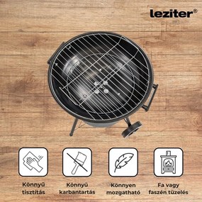 Faszenes kerti gömb grillsütő kerekes