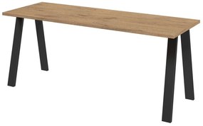 Asztal Tucson 142Lándzsa tölgy, 75x67x185cm, Laminált forgácslap, Fém