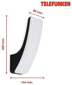 Telefunken 311605TF - LED Kültéri fali lámpa LED/15W/230V IP44 fekete
