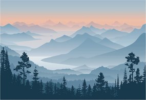 Fotótapéta Flizelin Fal a Hálószobába Hegyi panoráma 152x104 Ragasztó