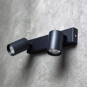 RENDL DUDE II přisazená černá 230V LED GU10 2x9W