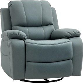 HOMCOM Recliner TV Fotel Fekvő Funkcióval, Lábpihentetővel, Forgatható TV Fotel Zsebspring Rendszerrel Nappaliba, Hálószobába, Zöld | Aosom