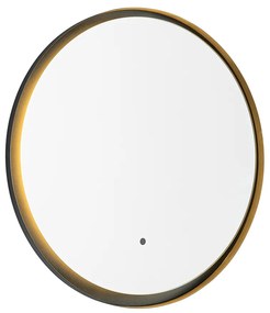 Modern fürdőszobai tükör fekete LED-del és érintős dimmerrel - Pim