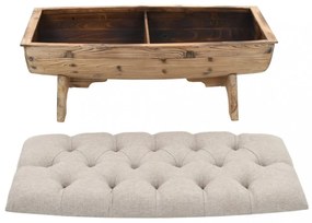 tömör fa és szövet tárolópad 103 x 51 x 44 cm