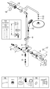 GROHE 26679001 - VITALIO START 250 zuhanyrendszer, 390 mm, fényes króm