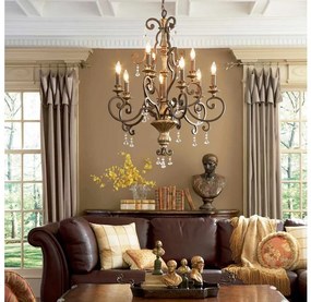 Quoizel QZ-MARQUETTE9 - Csillár láncon MARQUETTE 9xE14/60W/230V