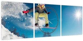 Kép - Snowboardos (órával) (90x30 cm)