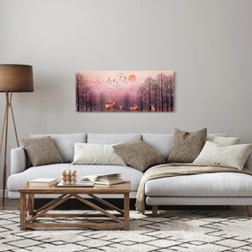Kép - Szarvas a lenyugvó nap fényében (120x50 cm)