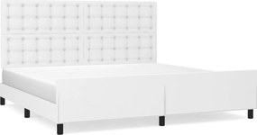 vidaXL fehér műbőr ágykeret fejtámlával 200x200 cm