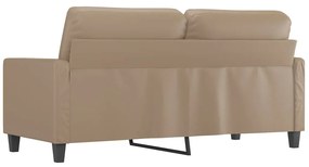 vidaXL 2 személyes cappuccino színű műbőr kanapé 140 cm