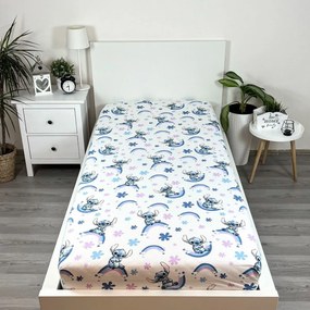 Jerry Fabrics Lilo and, Stitch "Rainbow" pamut lepedő, 90 x 200 cm