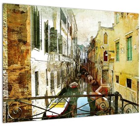 Kép - Utca Velencében (üvegen) (70x50 cm)
