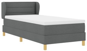Boxspringágy Matracokkal Sötétszürke 90x200 cm Szövet